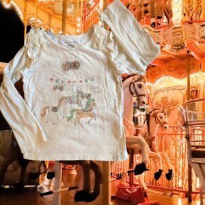 Wonderkids Carousel Applique Graphic Design Top